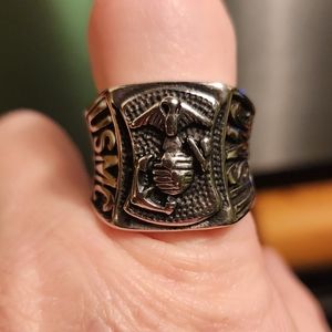 Steel Marine Corps Ring Size 9, 10, 11 12, 13, 14 15